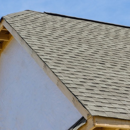 close-up of a shingle roof